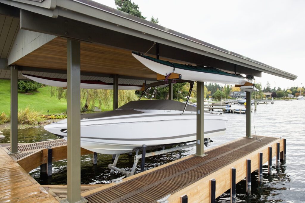 boat in a boat dock